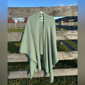 Knitted Shawl Light Blue One Size Women's Shawl Poncho Wrap